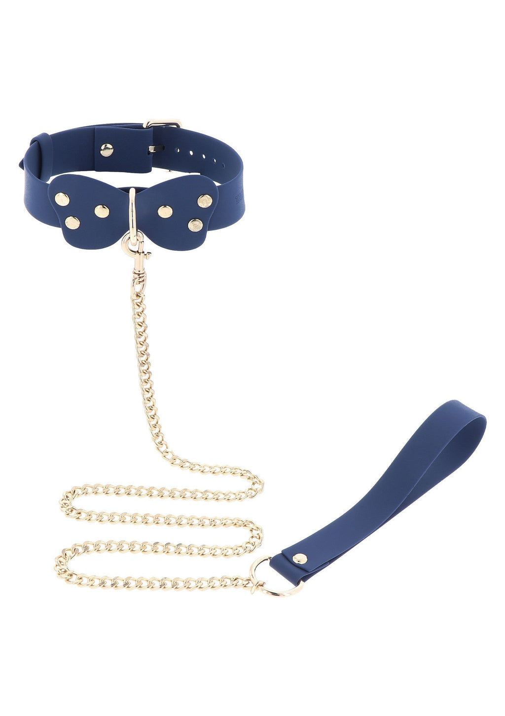 Collare e guinzaglio in silicone blu