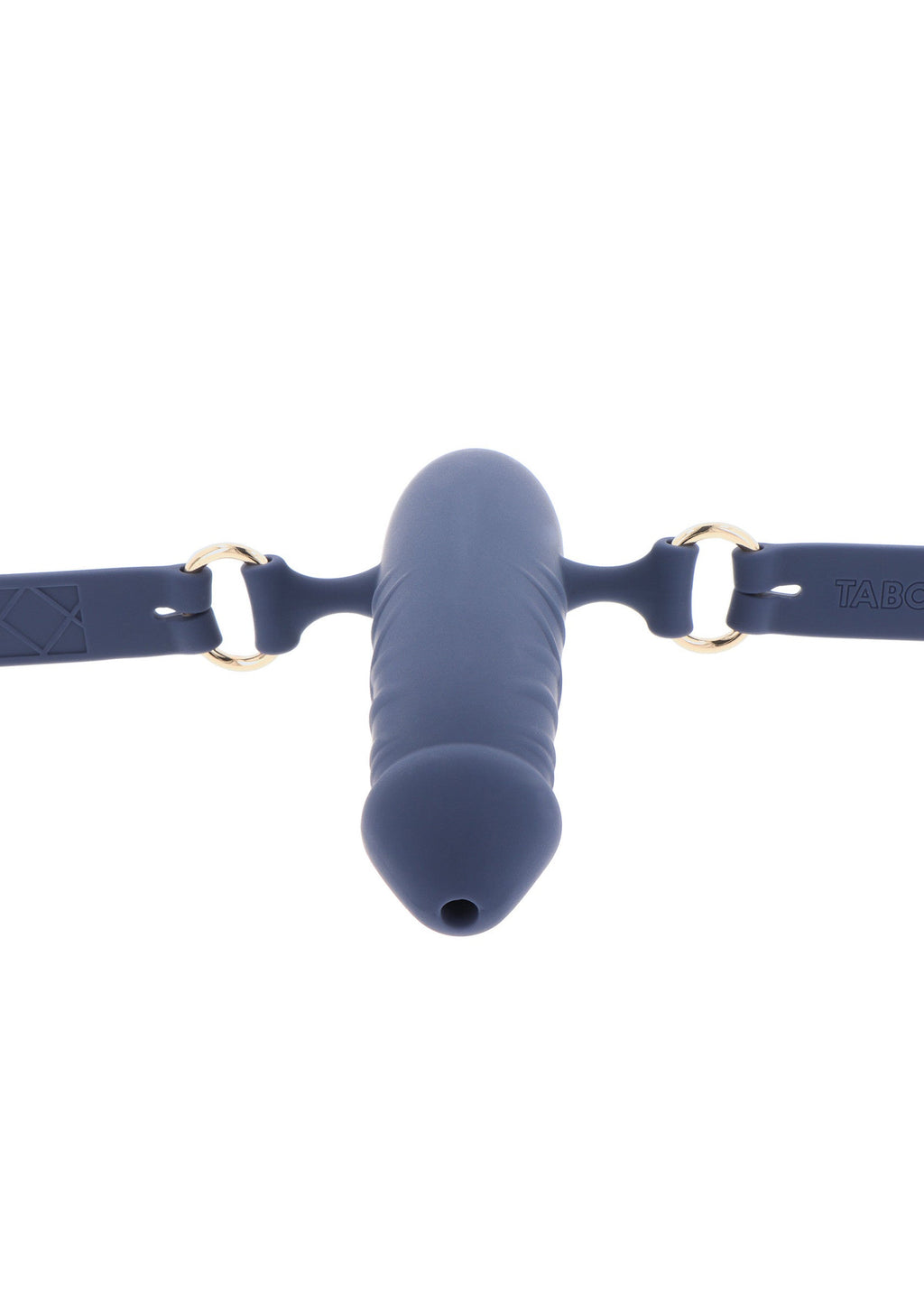 Bavaglio per pene traspirante in silicone blu
