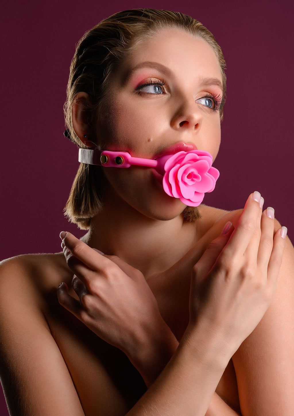 Bavaglio a palla di rosa rosa