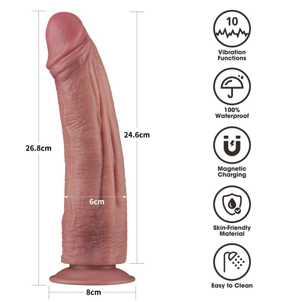 Dildo vibrante a doppia densità da 10,5''