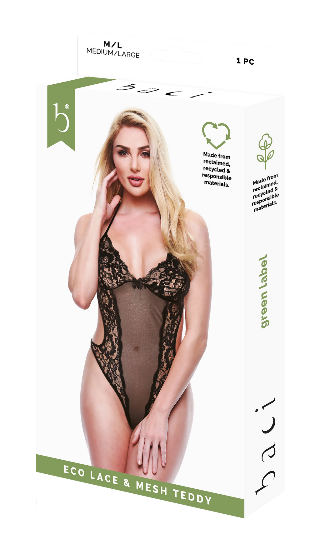 BACI ECO PIZZO E RETE TEDDY NERO