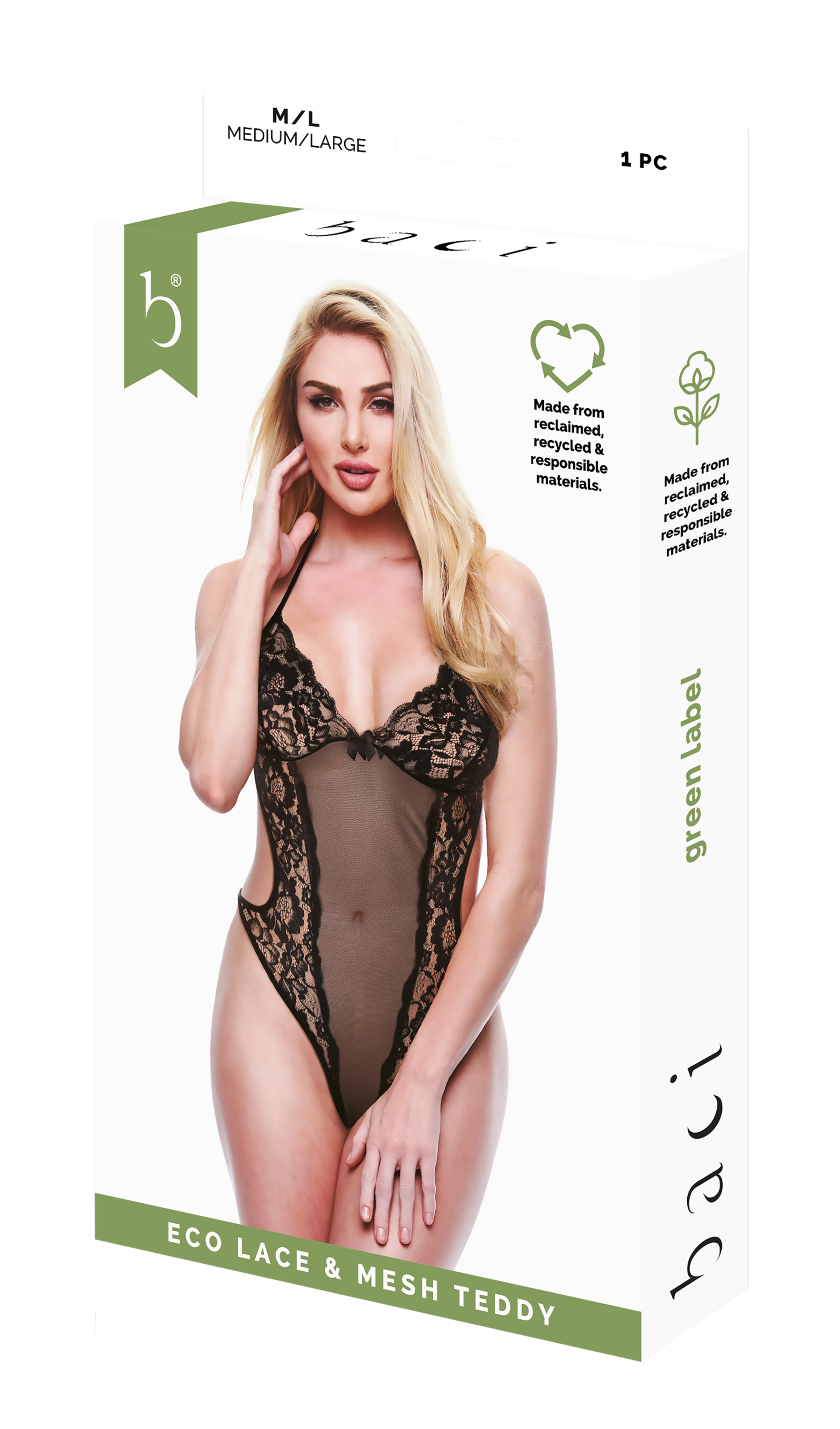 BACI ECO PIZZO E RETE TEDDY NERO