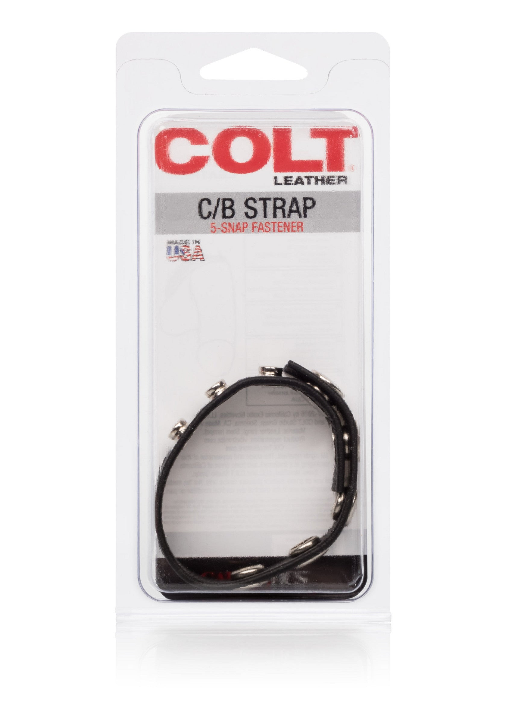 Cinturino in pelle COLT C/B a 5 bottoni, nero