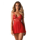 838-CAPITOLO-3 BABYDOLL E PERIZOMA ROSSO L/XL