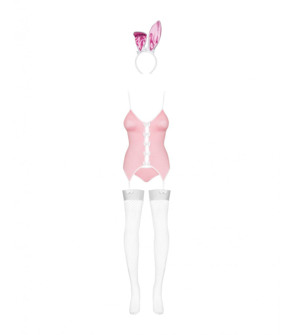 COSTUME DA CONIGLIETTO 4 PEZZI ROSA S/M