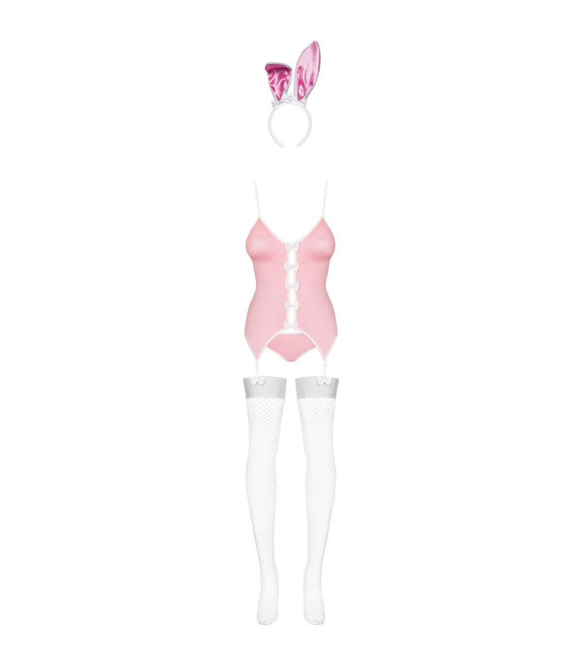 COSTUME DA CONIGLIETTO 4 PEZZI ROSA S/M
