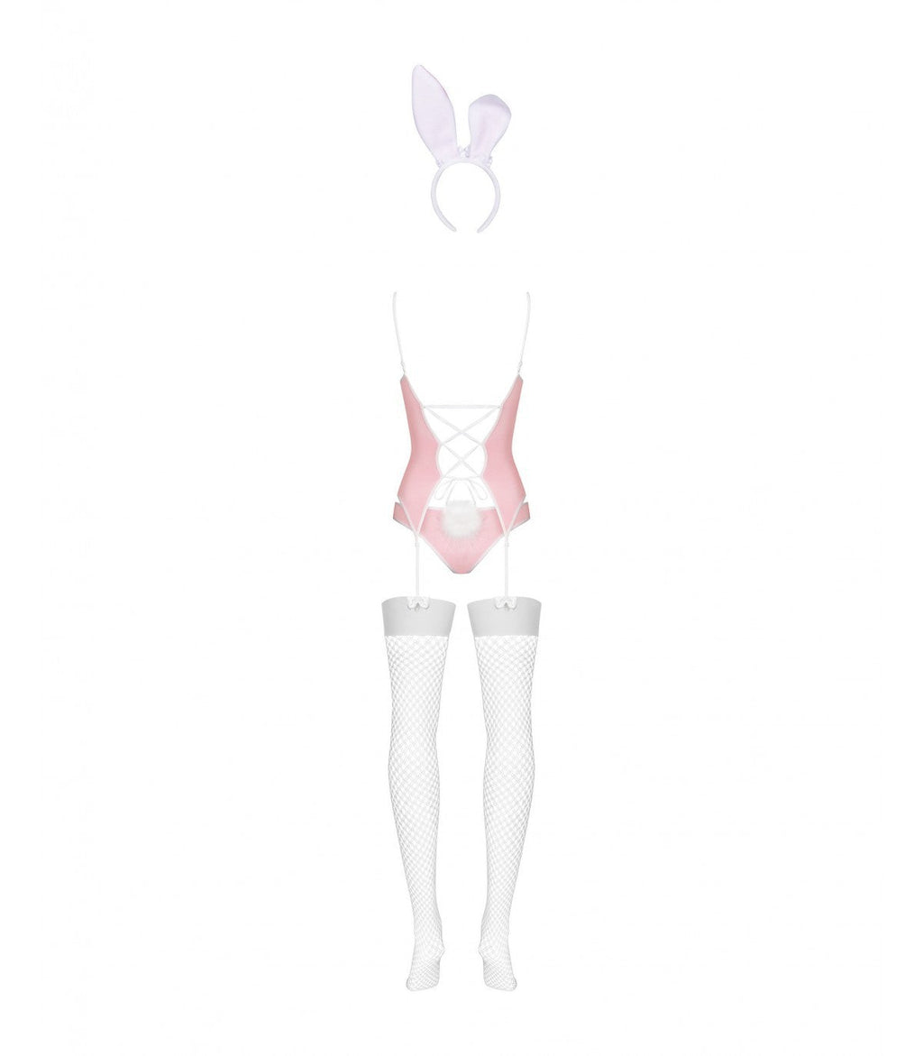 COSTUME DA CONIGLIETTO 4 PEZZI ROSA S/M