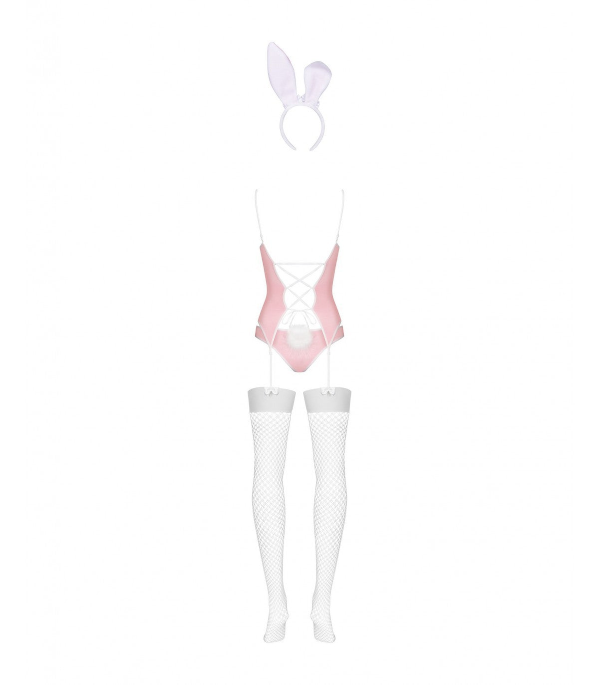 COSTUME DA CONIGLIETTO 4 PEZZI ROSA S/M