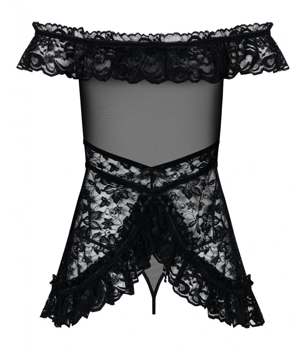 CAMICIA E PERIZOMA FLORES NERI S/M