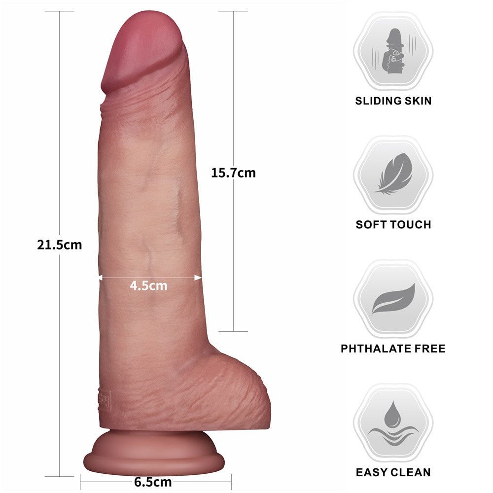 Dildo in silicone a doppio strato Sliding Skin Pro II da 8,5''