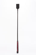 Bastone in nylon con striscia neon e manico in pelle di capretto in pelle nabuk nera