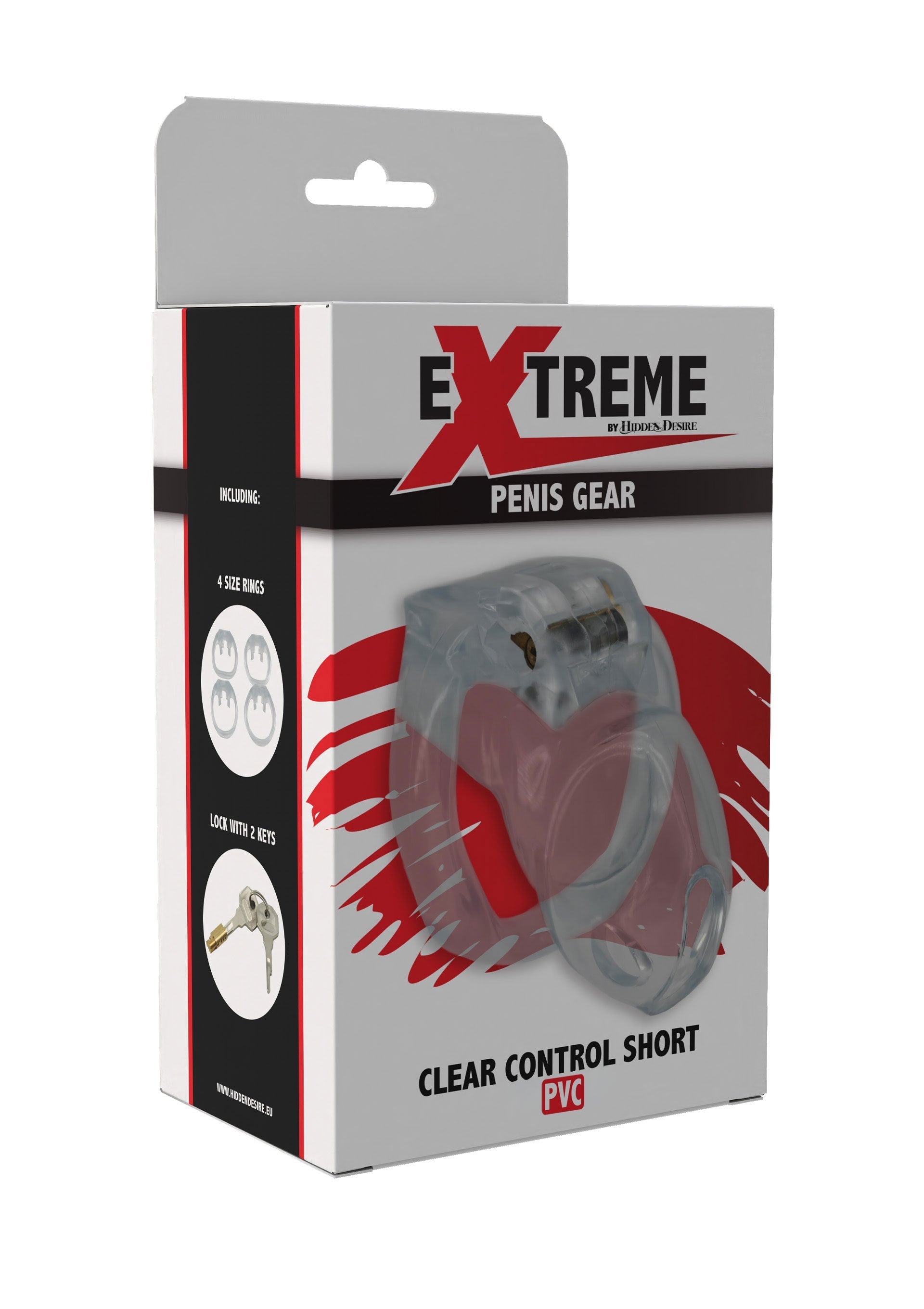 Gabbia per pene Clear Control corta e trasparente