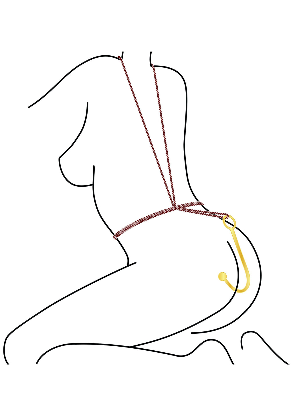 Gancio anale di lusso dorato
