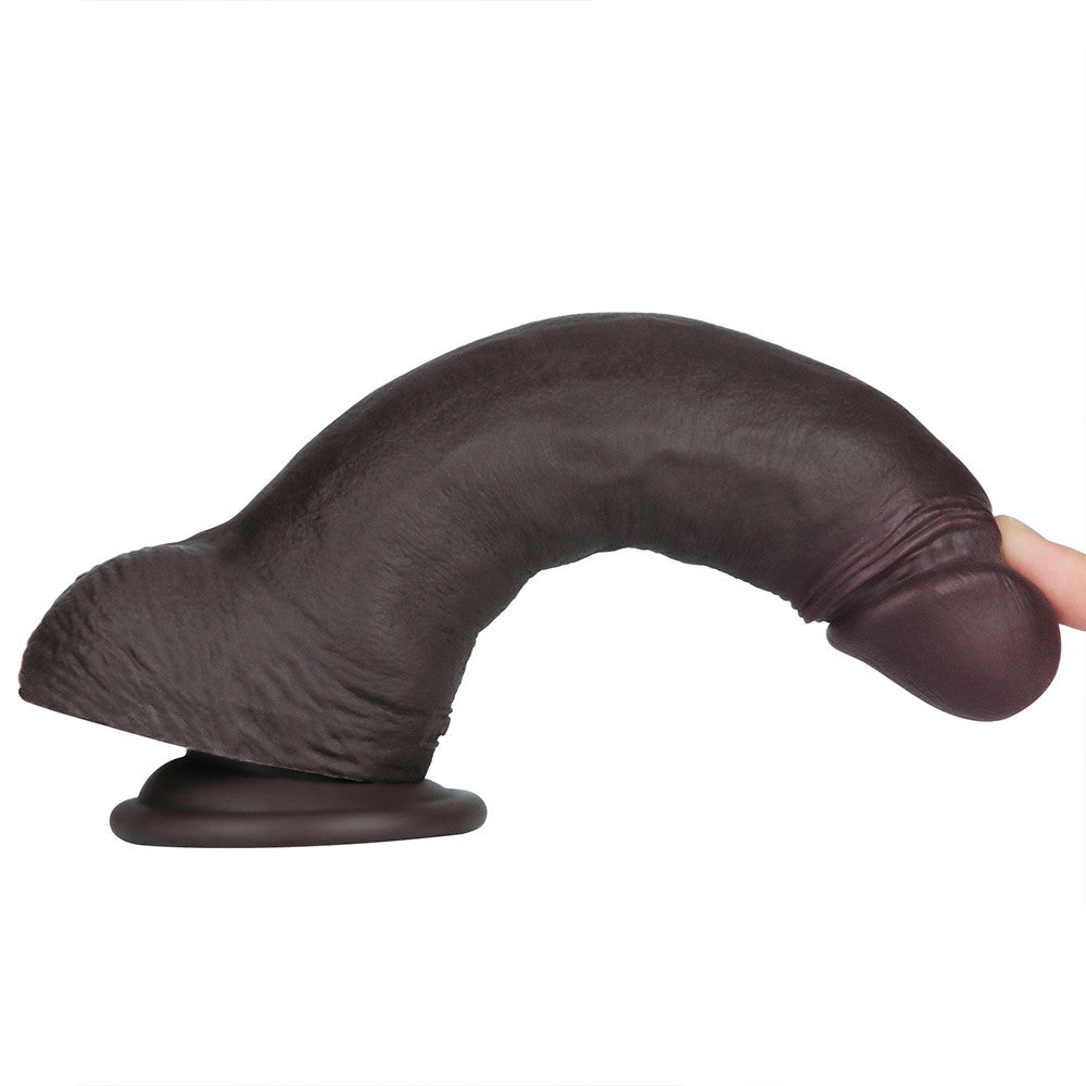 Pene artificiale in silicone a doppio strato Sliding Skin Pro II da 8,5 pollici (nero)