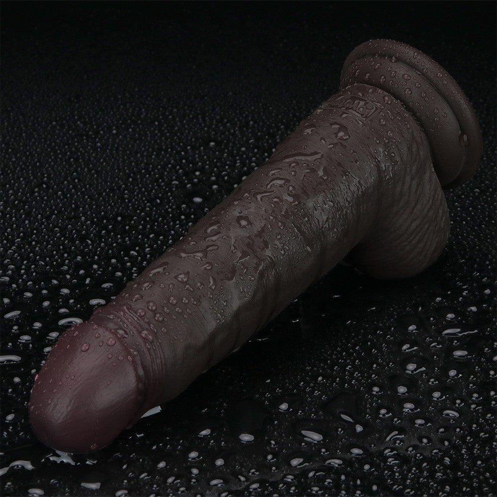 Pene artificiale in silicone a doppio strato Sliding Skin Pro II da 8,5 pollici (nero)