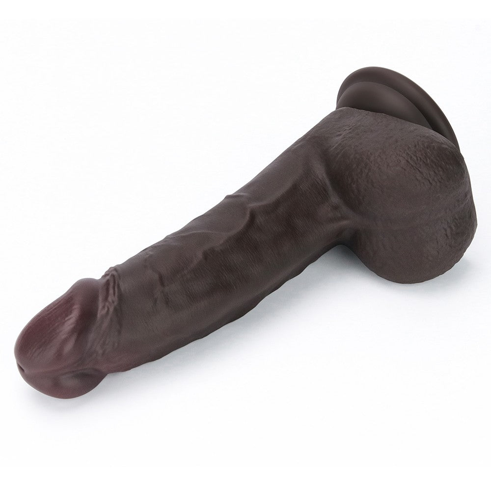 Dildo in silicone a doppio strato Sliding Skin Pro II da 8 pollici (nero)