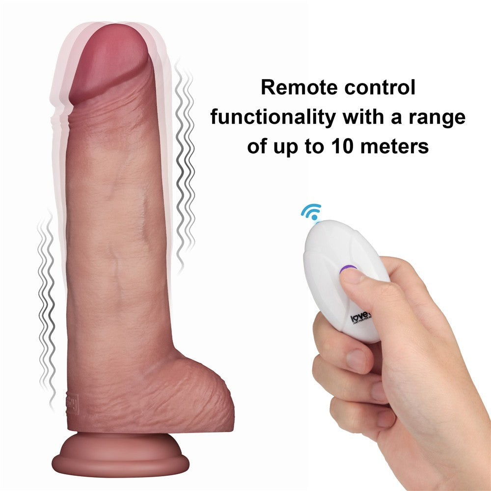 8,5" Vibrating Sliding Skin Pro II Dildo in silicone