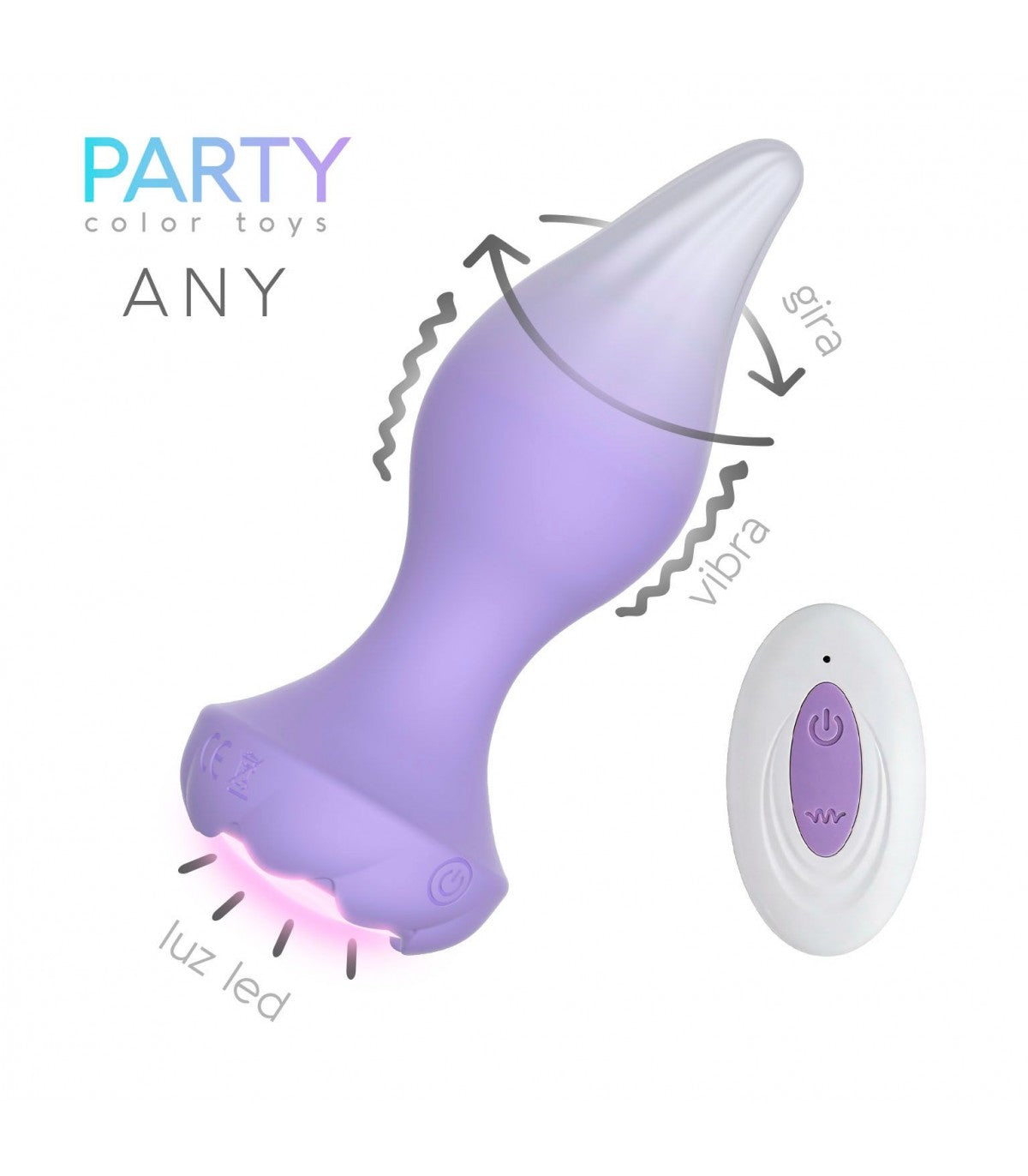 QUALSIASI SPINA VIBRATORE ROTANTE USB CON TELECOMANDO