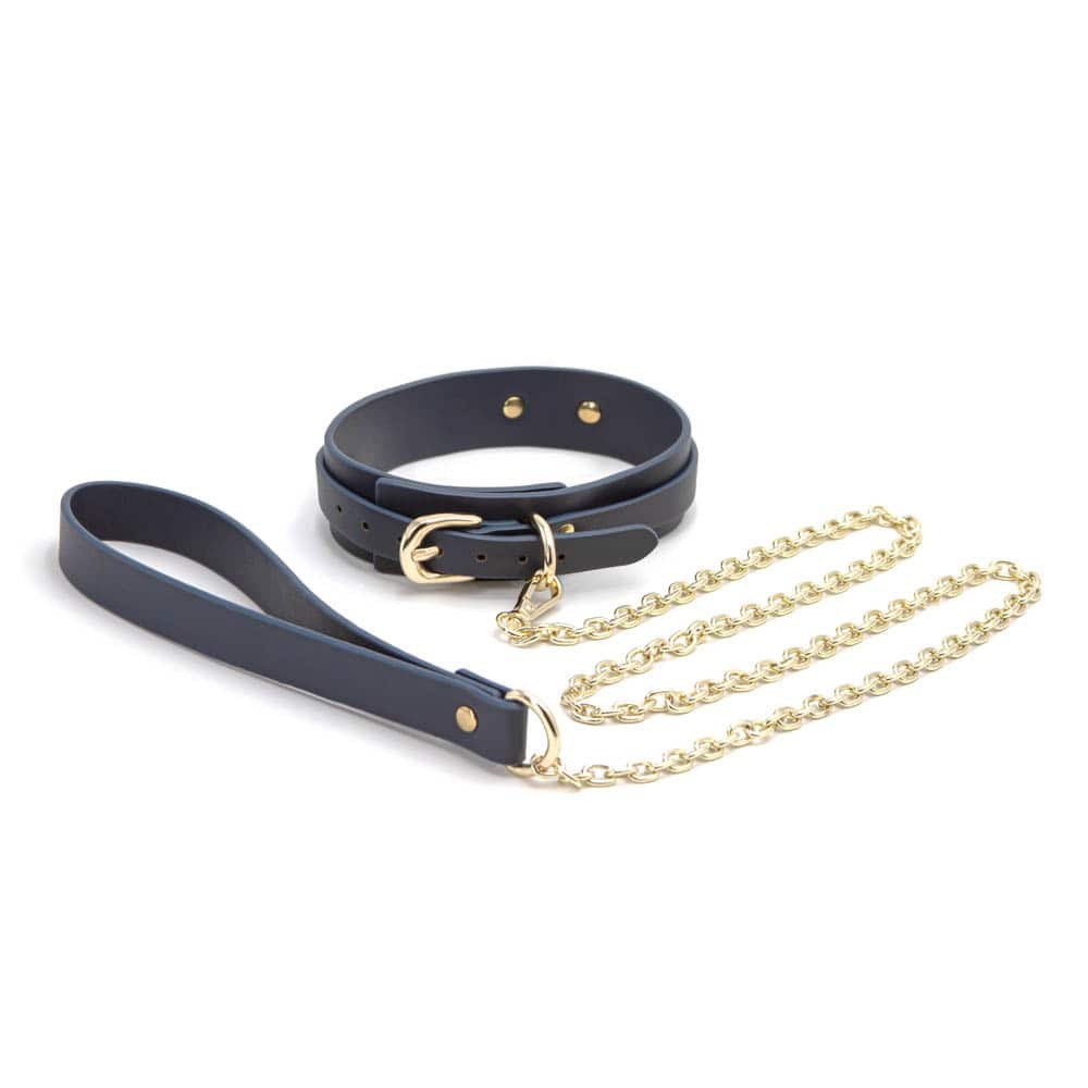 Bondage Couture - Collare e guinzaglio - Blu